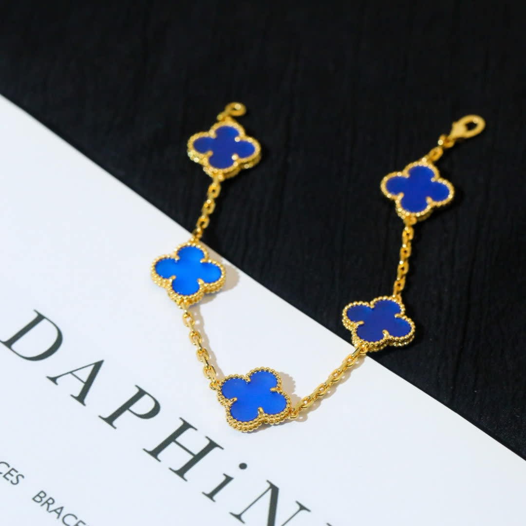 Van Cleef & Arpels Alhambra Blue Enamel Bracelet